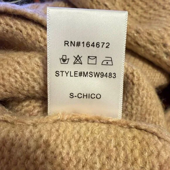 NWT &merci Camel Soft Knit Puff Sleeve Sweater – Size S / Small | Cozy - Picture 6 of 6